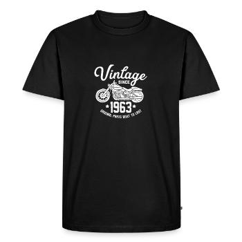 Vintage Since 1963 Motobike - Men's Premium Organic T-Shirt - black - Front - Nico (187cm)