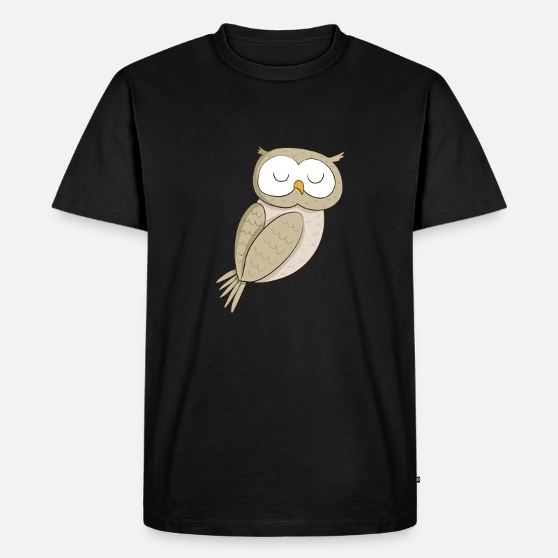 Lustige Eule Comic - Männer Premium Bio T-Shirt - Schwarz