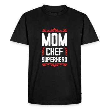 Maman Patron Super-héroïne Maman - T-shirt Premium bio Homme - noir - Devant - Nico (187cm)