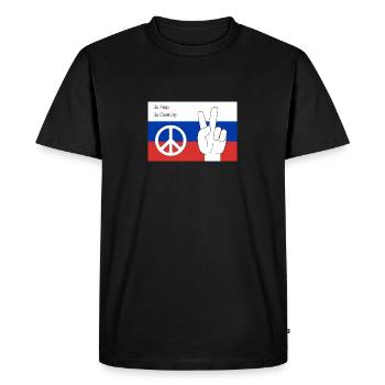 Russie Paix et Liberté - T-shirt Premium bio Homme - noir - Devant - Nico (187cm)