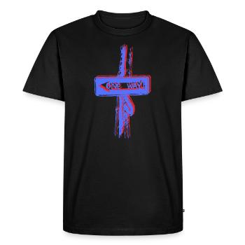 Panneaux one way 3 dimensions - T-shirt Premium bio Homme - noir - Devant - Nico (187cm)