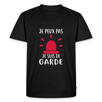 JE SUIS DE GARDE - T-shirt Premium bio Homme - noir - Devant - Nico (187cm)