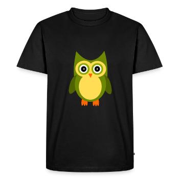 green owl bird green - Men's Premium Organic T-Shirt - black - Front - Nico (187cm)