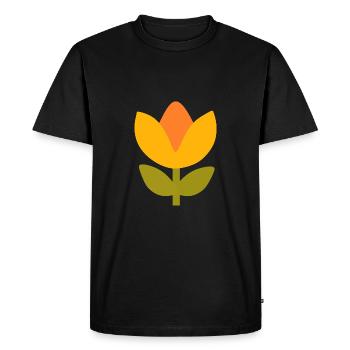 Fleur Jaune Motif Rétro Années 70 - T-shirt Premium bio Homme - noir - Devant - Nico (187cm)