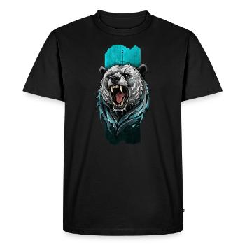Majestueux ours rugissant : gardien de la forêt - T-shirt Premium bio Homme - noir - Devant - Nico (187cm)