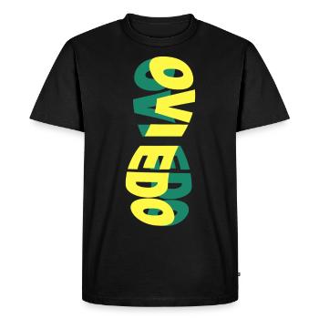 Oviedo Spain City Skyline Font Colorful - Men's Premium Organic T-Shirt - black - Front - Nico (187cm)