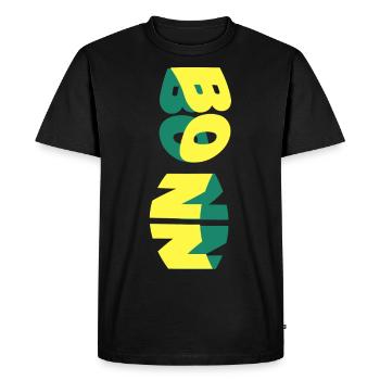 Bonn Allemagne Ville Skyline Police Coloré - T-shirt Premium bio Homme - noir - Devant - Nico (187cm)