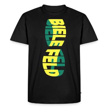 Bielefeld Germany City Skyline Font Colorful - Men's Premium Organic T-Shirt - black - Front - Nico (187cm)