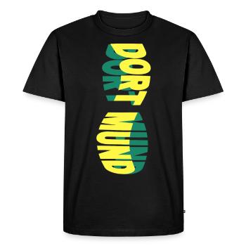 Dortmund Germany City Skyline Font Colorful - Men's Premium Organic T-Shirt - black - Front - Nico (187cm)