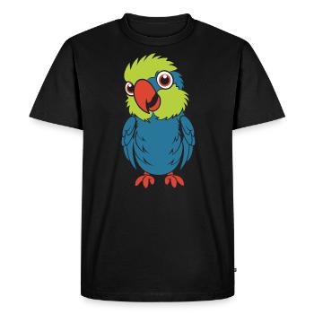 Humour petit perroquet - T-shirt Premium bio Homme - noir - Devant - Nico (187cm)