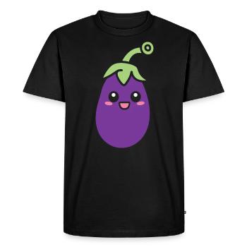 Aubergine - T-shirt Premium bio Homme - noir - Devant - Nico (187cm)