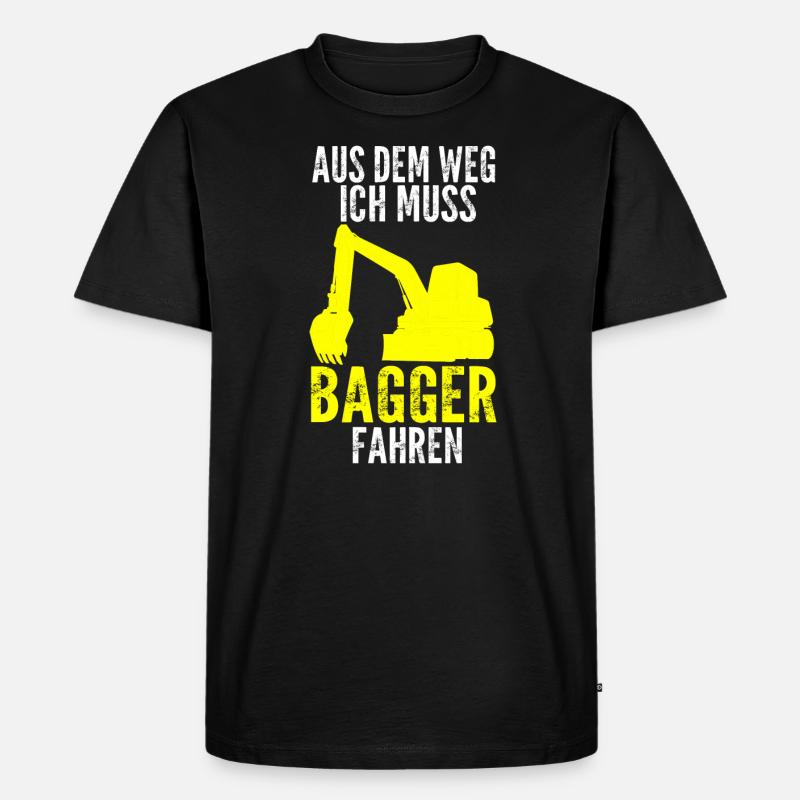 Baggerfahrer Bagger Fahrer Geschenk - Männer Premium Bio T-Shirt - Schwarz