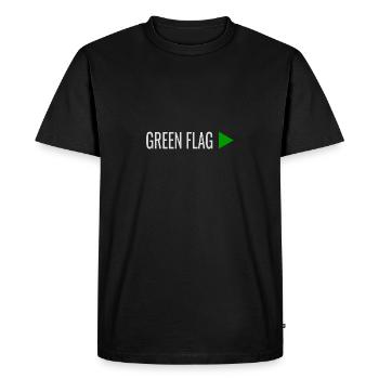 Signes de relation DRAPEAU VERT - T-shirt Premium bio Homme - noir - Devant - Nico (187cm)