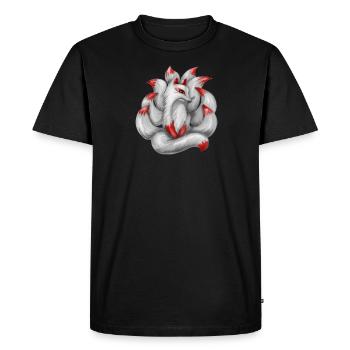 Renard à neuf queues Renard japonais - T-shirt Premium bio Homme - noir - Devant - Nico (187cm)