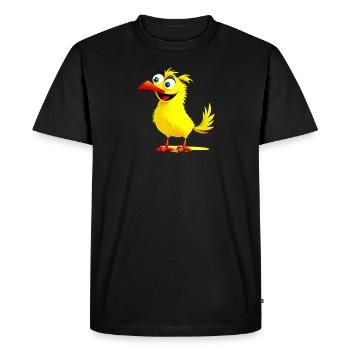 Little yellow chick is happy and laughs - Men's Premium Organic T-Shirt - black - Front - Nico (187cm)