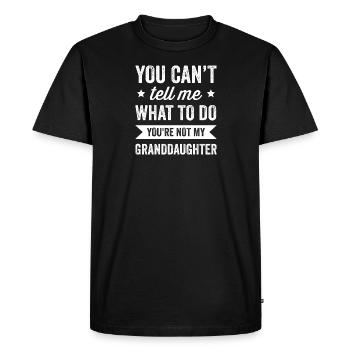 Tu n’es pas ma petite-fille grand-père et grand-mère - T-shirt Premium bio Homme - noir - Devant - Nico (187cm)
