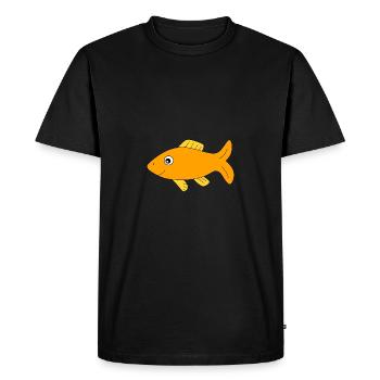 yellow fish comic fish - Men's Premium Organic T-Shirt - black - Front - Nico (187cm)