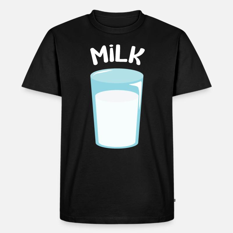 Glas Milch - Männer Premium Bio T-Shirt - Schwarz