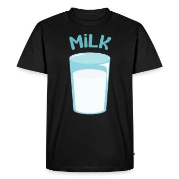 Glass of Milk - Men's Premium Organic T-Shirt - black - Front - Nico (187cm)