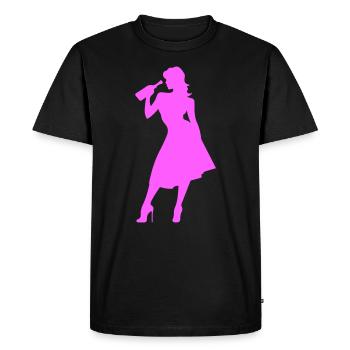 Femme Femme Fête Poule Silhouette - T-shirt Premium bio Homme - noir - Devant - Nico (187cm)