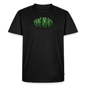 YOUNG AND RICH - Luxury Top Designer Fashion Brand - T-shirt Premium bio Homme - noir - Devant - Nico (187cm)