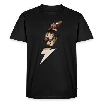 chat foudre - T-shirt Premium bio Homme - noir - Devant - Nico (187cm)