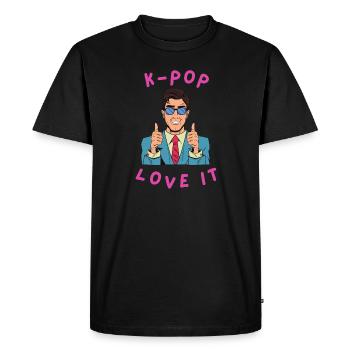 K-POP, - Männer Premium Bio T-Shirt - Schwarz - Vorne - Nico (187cm)
