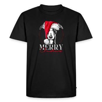 Santa WHIPPET Dog Merry Christmas Dogs Wilsigns - Men's Premium Organic T-Shirt - black - Front - Nico (187cm)