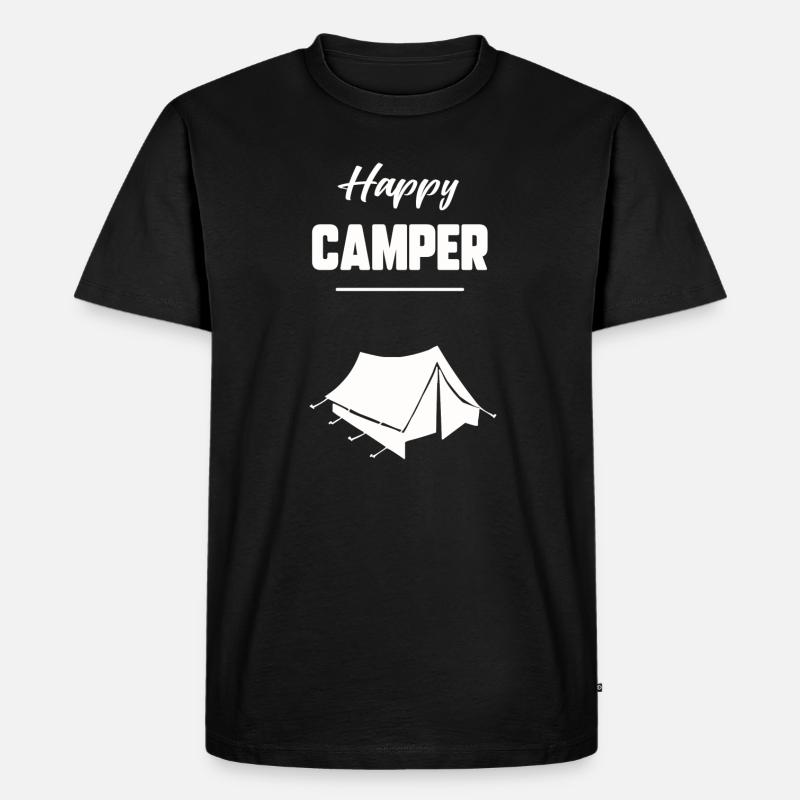Glücklicher Camper - Männer Premium Bio T-Shirt - Schwarz