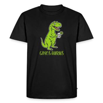 Ginosaurus - drôle Trex Dino au gin - T-shirt Premium bio Homme - noir - Devant - Nico (187cm)