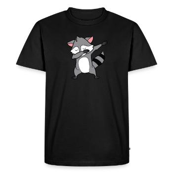 Raccoon - Dab, dabbing, dabbing, dancing - Men's Premium Organic T-Shirt - black - Front - Nico (187cm)