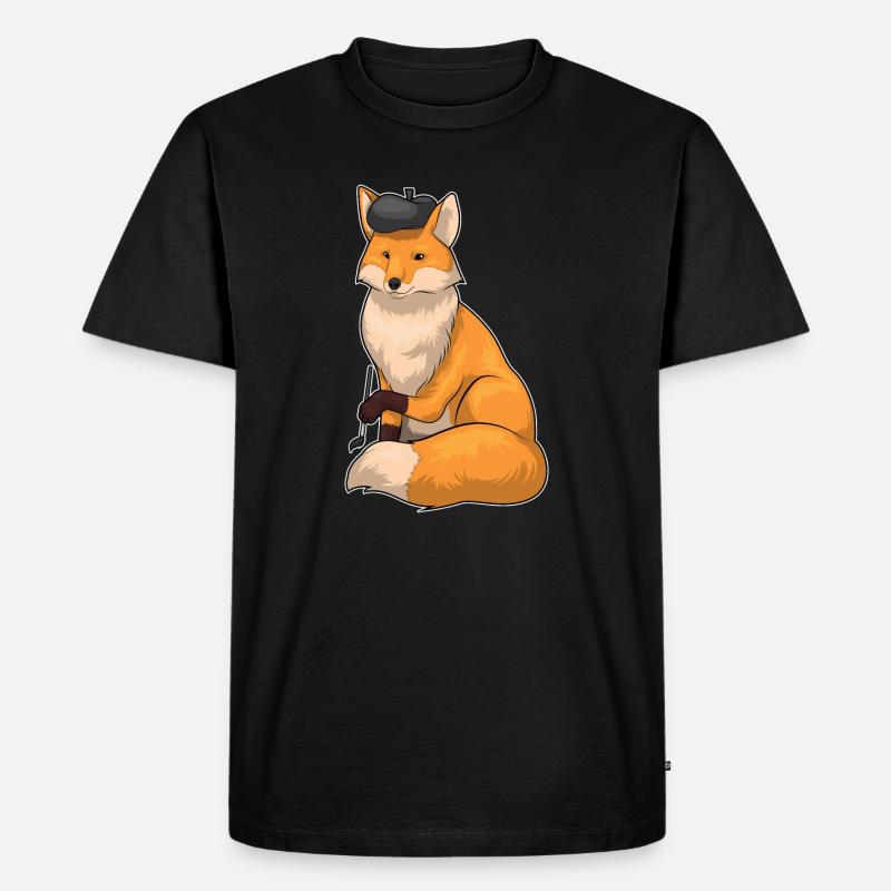 Fuchs Maler Pinsel Malen - Männer Premium Bio T-Shirt - Schwarz