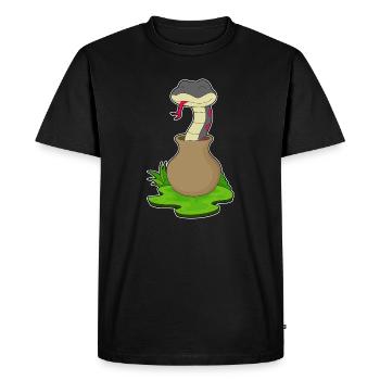 Snake Vase - Men's Premium Organic T-Shirt - black - Front - Nico (187cm)