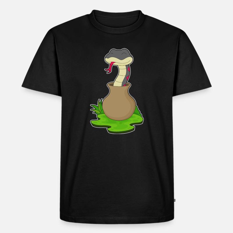 Schlange Vase - Männer Premium Bio T-Shirt - Schwarz