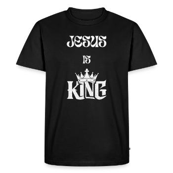 Jesus Is King Narrow Character Design - Men's Premium Organic T-Shirt - black - Front - Nico (187cm)