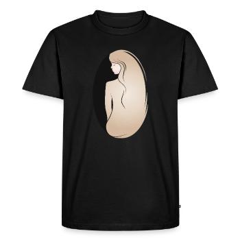 Elegant female silhouette – stylish & calm - Men's Premium Organic T-Shirt - black - Front - Nico (187cm)