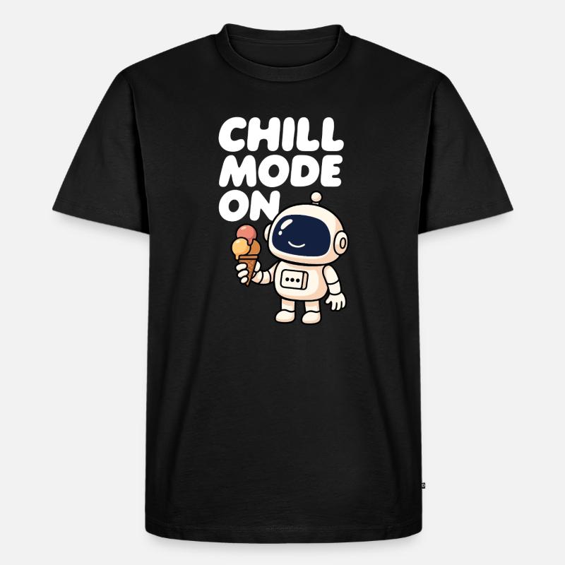 Robot spatial avec glace - T-shirt Premium bio Homme - noir
