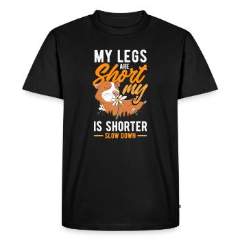 Attends-moi, j’ai de petites jambes - T-shirt Premium bio Homme - noir - Devant - Nico (187cm)
