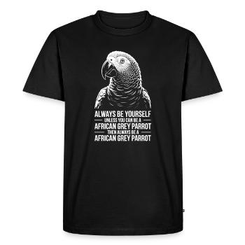 Expressions du perroquet gris Drôle de cadeau du perroquet gris - T-shirt Premium bio Homme - noir - Devant - Nico (187cm)