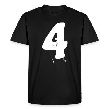 Funny Four : Minimal Numeral 4 | Quatrième - T-shirt Premium bio Homme - noir - Devant - Nico (187cm)