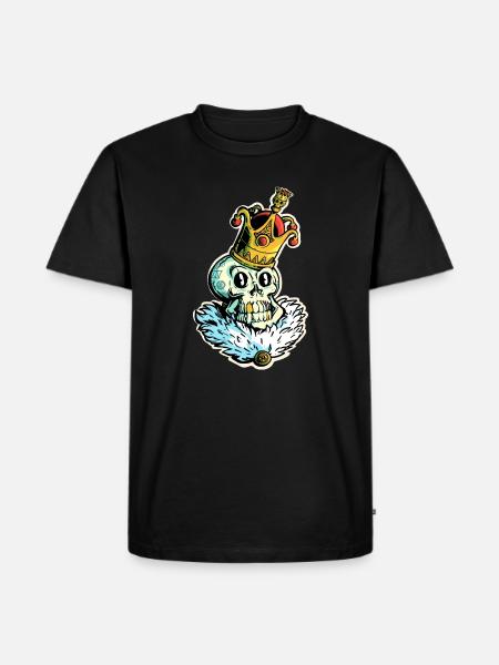 Der königliche Schädel - Männer Premium Bio T-Shirt - Schwarz