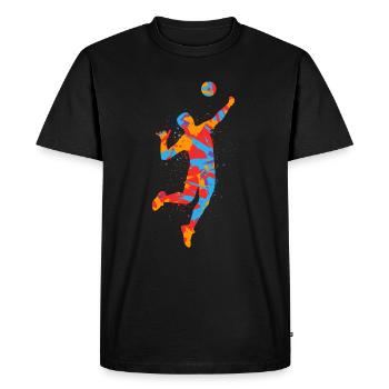 Volleyball de plage Coloré Joueurs de volleyball masculin Garçons - T-shirt Premium bio Homme - noir - Devant - Nico (187cm)