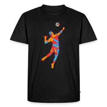 Joueurs de volley-ball Enfants colorés Joueurs de volley-ball Garçons - T-shirt Premium bio Homme - noir - Devant - Nico (187cm)