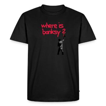 où est banksy - T-shirt Premium bio Homme - noir - Devant - Nico (187cm)