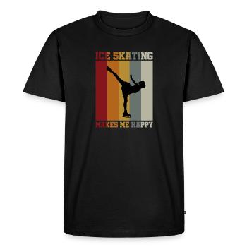 Le patinage sur glace me rend heureux - T-shirt Premium bio Homme - noir - Devant - Nico (187cm)