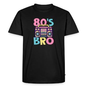 Fête 80s 80s Bro Mottoparty 80's - T-shirt Premium bio Homme - noir - Devant - Nico (187cm)
