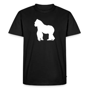 Cadeau gorille singe dos argenté - T-shirt Premium bio Homme - noir - Devant - Nico (187cm)