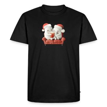 Christmas Ghosts Flix & Popcorn - Men's Premium Organic T-Shirt - black - Front - Nico (187cm)