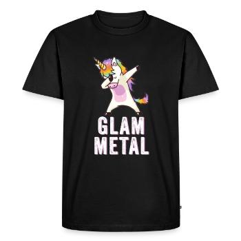 Glam Metal Dabbing Unicorn - Dabbing Unicorn Metal - Men's Premium Organic T-Shirt - black - Front - Nico (187cm)