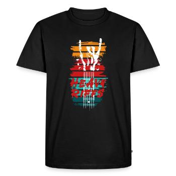 Guitar Guitar Horns Rock Heavy Riffs - Men's Premium Organic T-Shirt - black - Front - Nico (187cm)